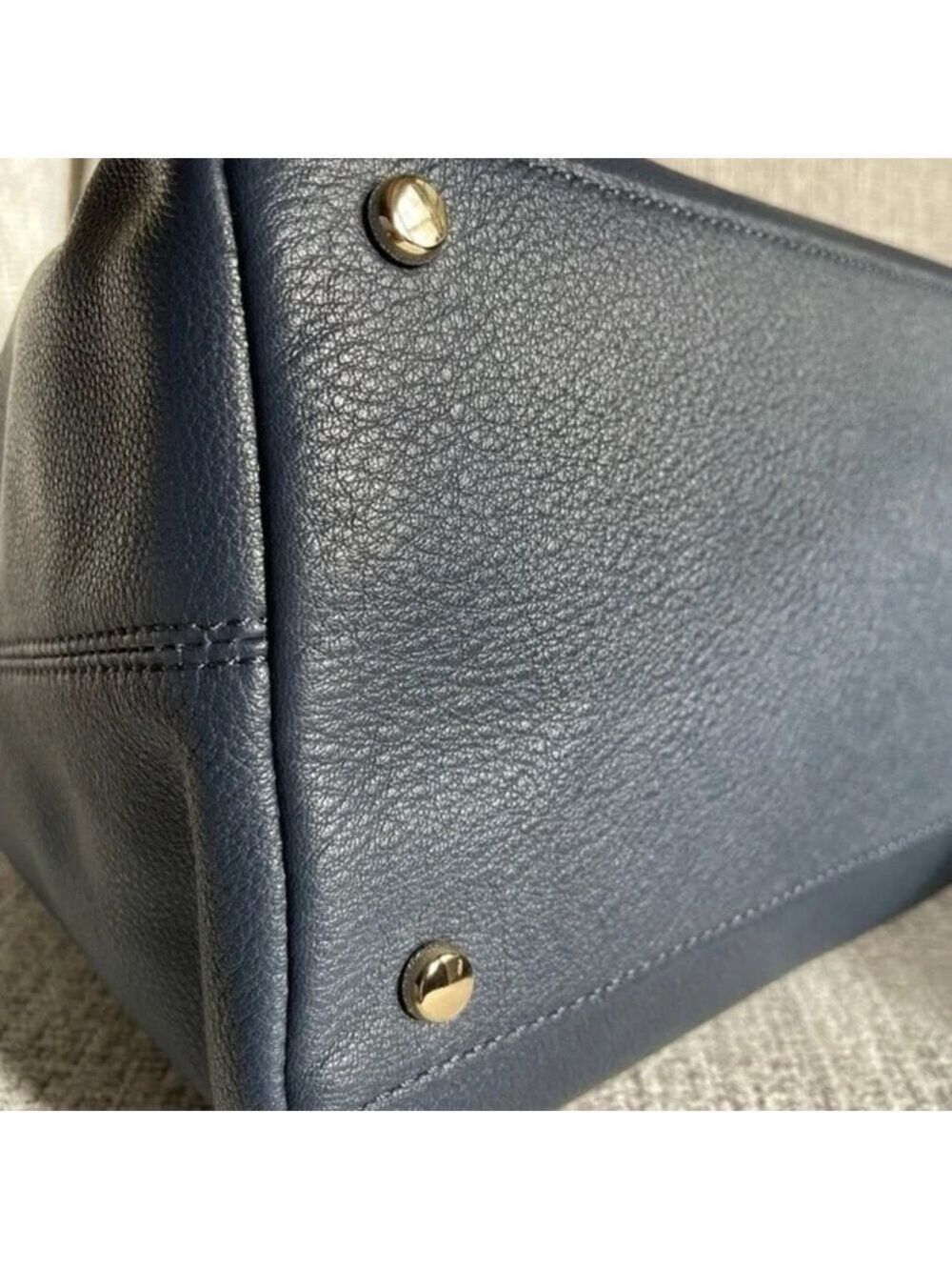 Kate Spade Navy Blue Color Block Pebble Leather Bag NWT - Picture 13 of 16